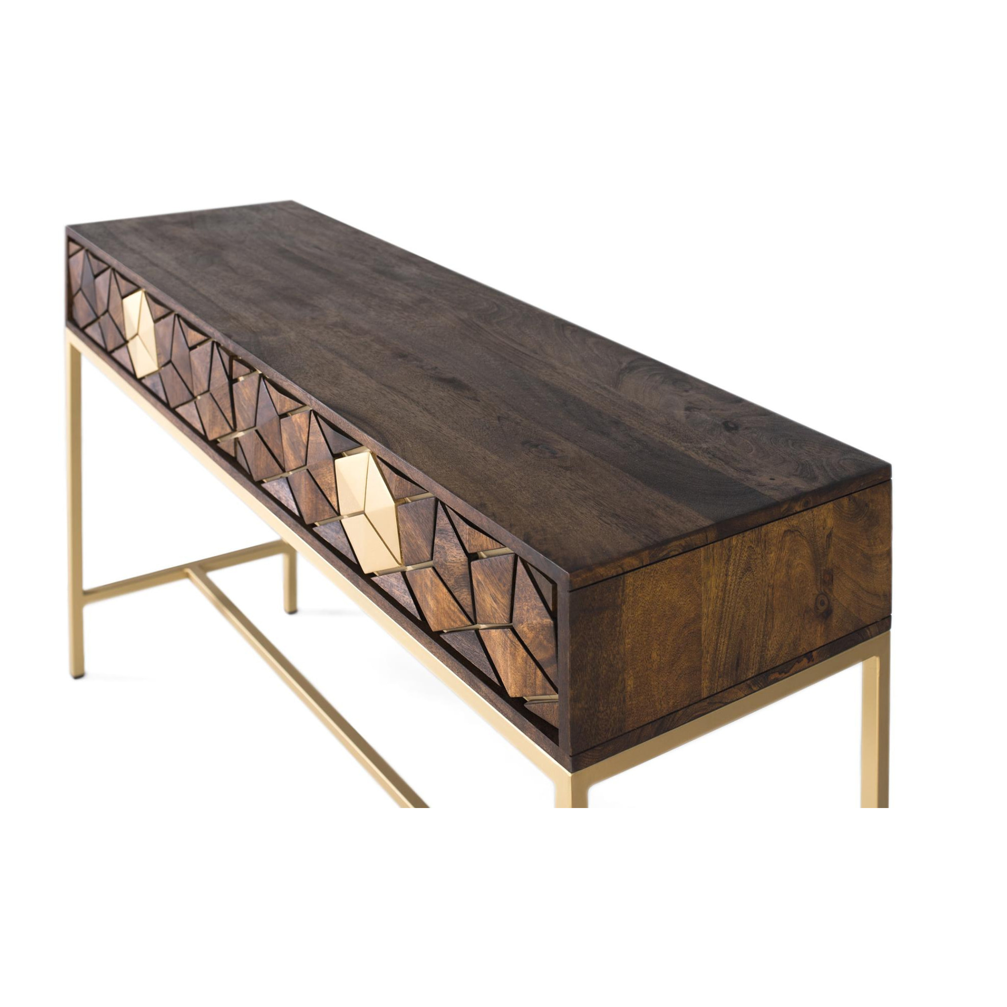 Consola de Madera de Mango 122 Cm Estilo Rústico Moderno