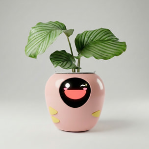 Vaso intelligente A2 con sensori interni ed esterni, schermo interattivo con espressioni facciali, batteria da 2200mAh e monitoraggio completo della pianta.
