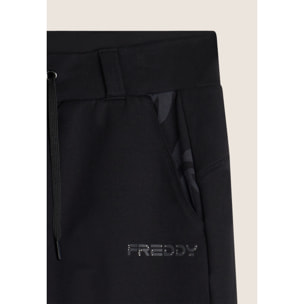Pantaloni donna slim fit in felpa con apertura sul fondo