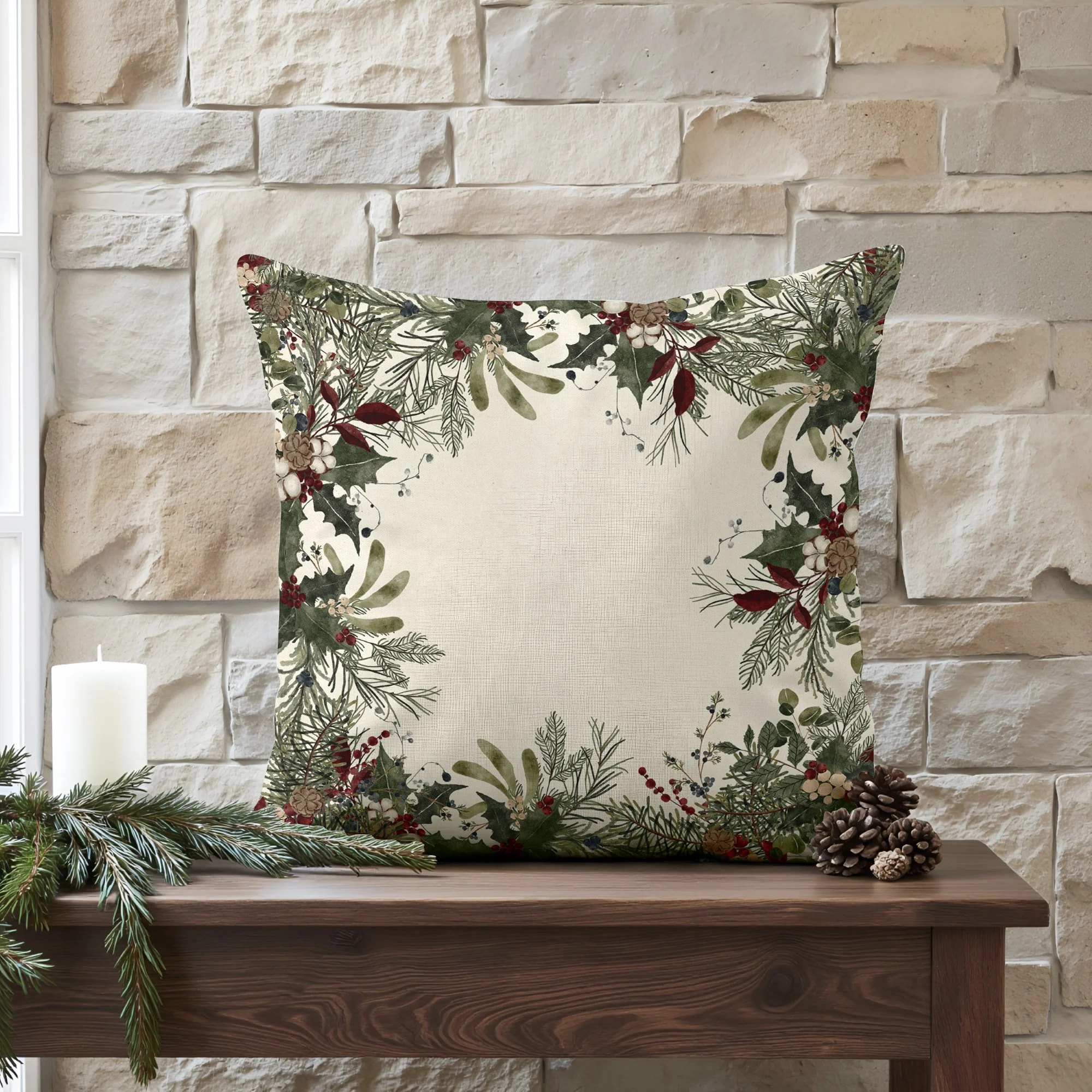 Housse de coussin 100% algodón Mistletoe A 50x50 cm