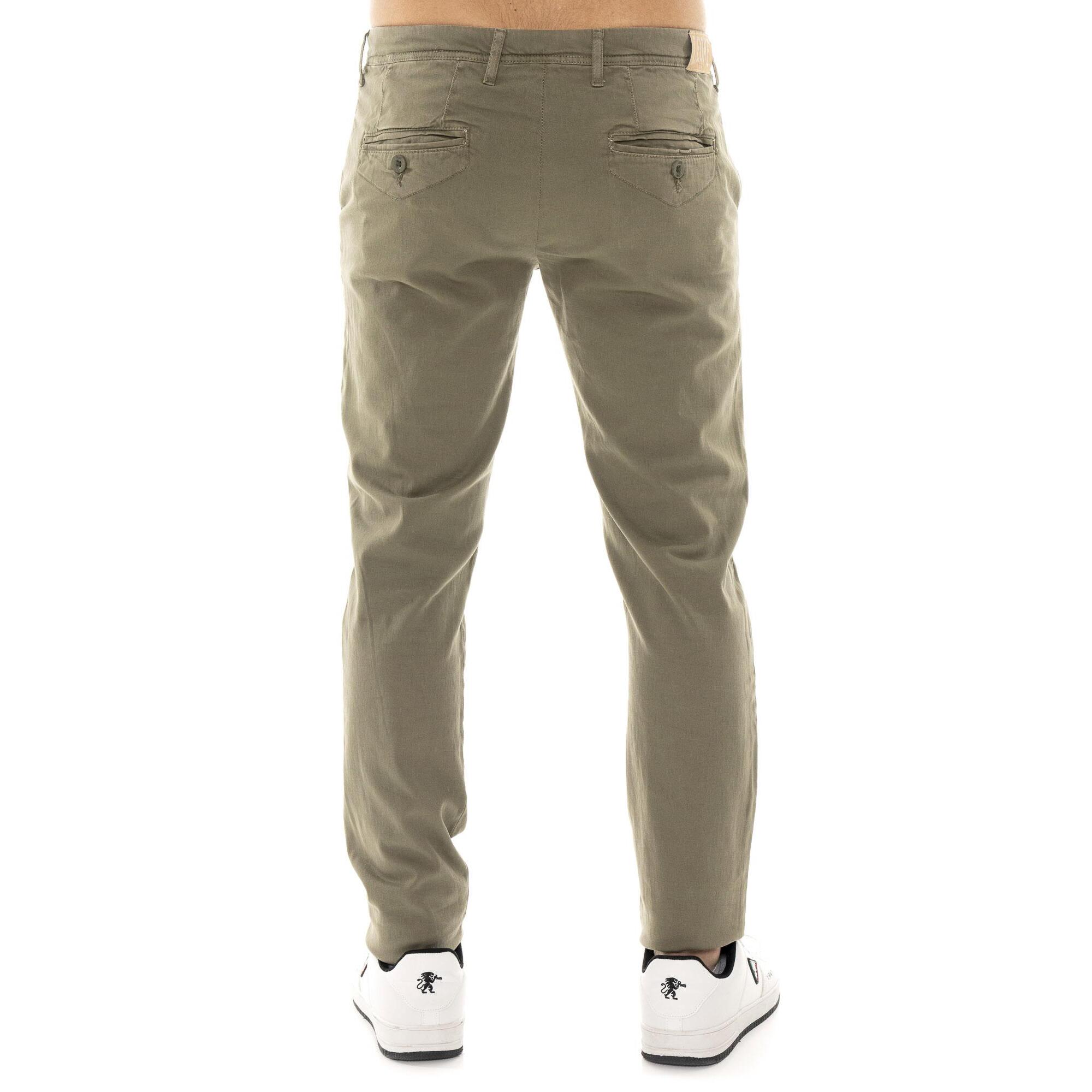 Pantalón chino de hombre Leone Easy de sarga con trabillas