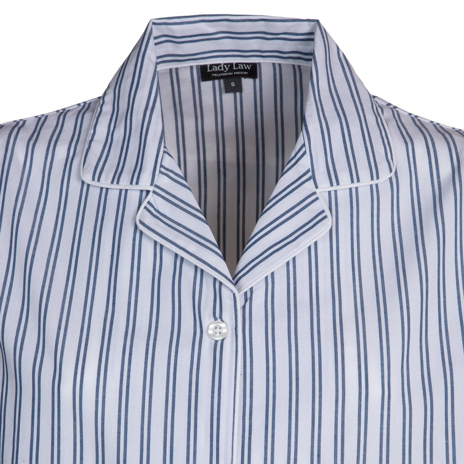PIGIAMA DONNA in cotone righe bianche e blu