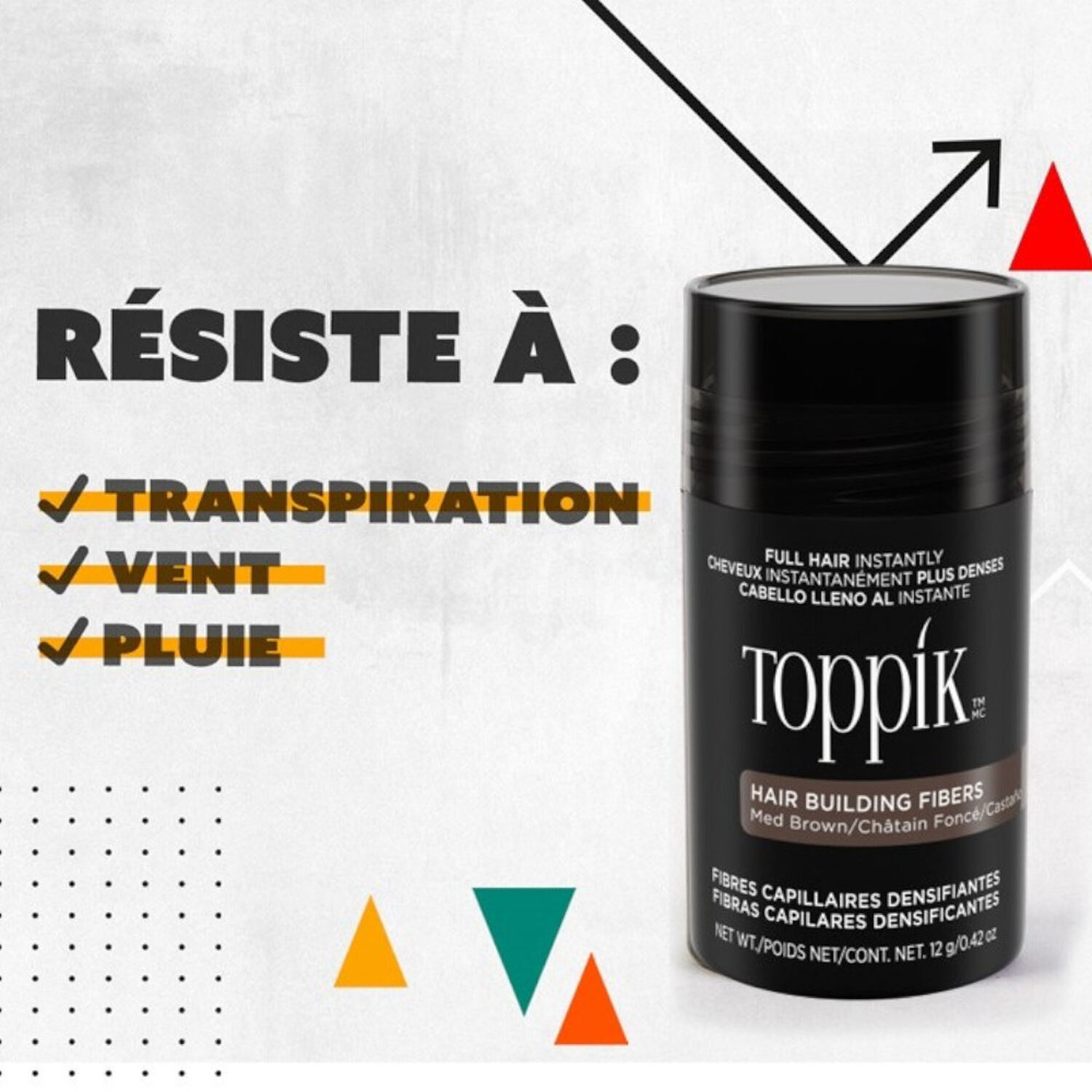 Fibre Capillaire Densifiante - Combles les Zones Clairsemées - Châtain Foncé