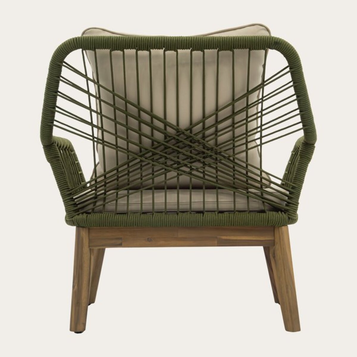 Chaise de jardin Kairo -bois massif dacacia, corde et revêtement-couleur naturel 72 x 80 x 74 cm