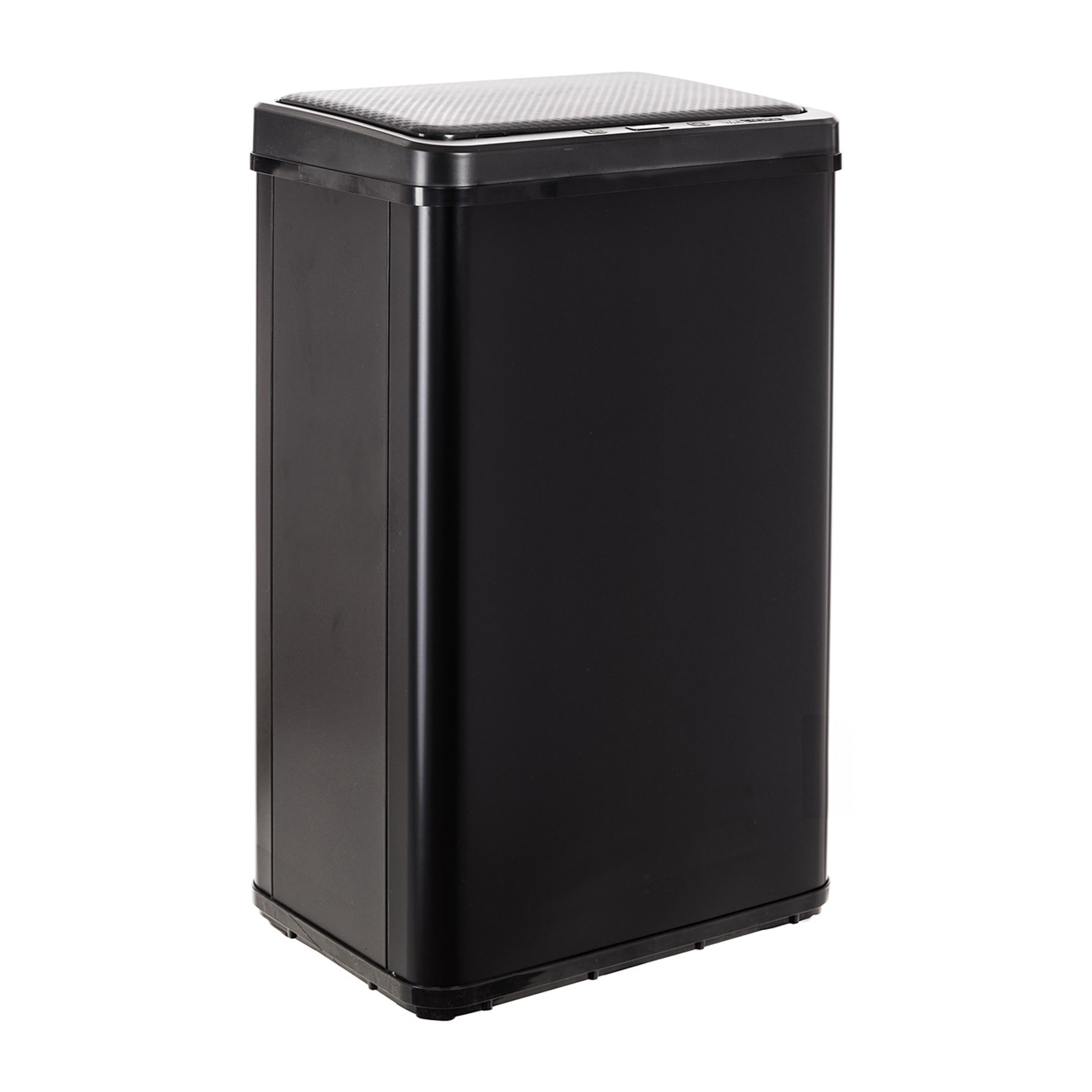 Cubo de basura inteligente sin patas con apertura automática o contacto manual, negro.