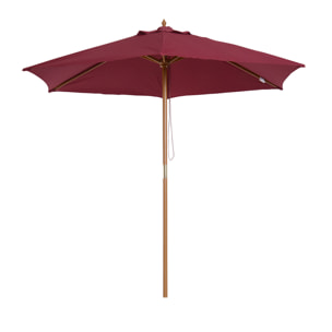 Sombrilla Parasol de Patio Terraza Jardin Ø2,5x2,25m Vino