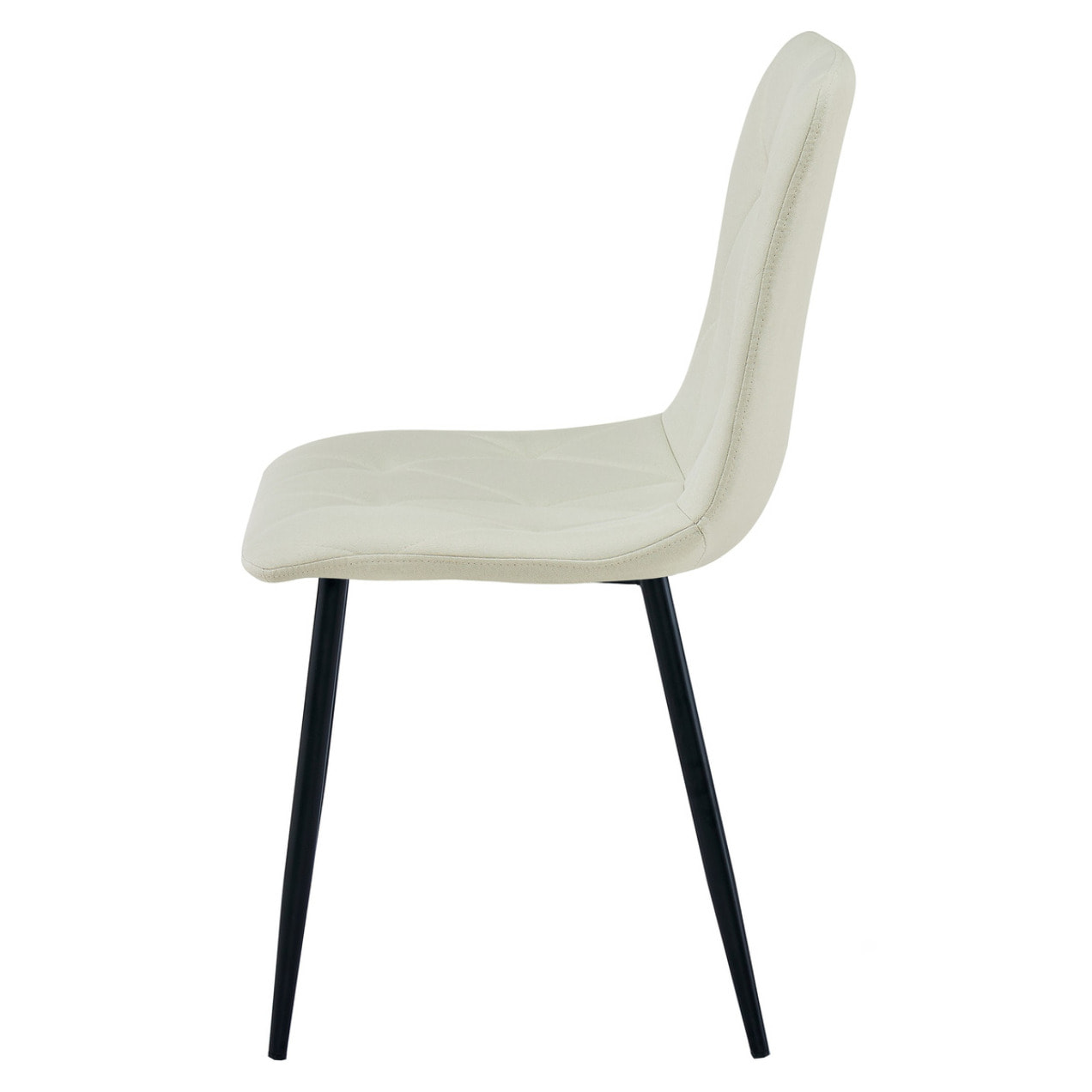 Sedia Libra beige imbottita con gambe in metallo nero