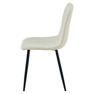 Sedia Libra beige imbottita con gambe in metallo nero