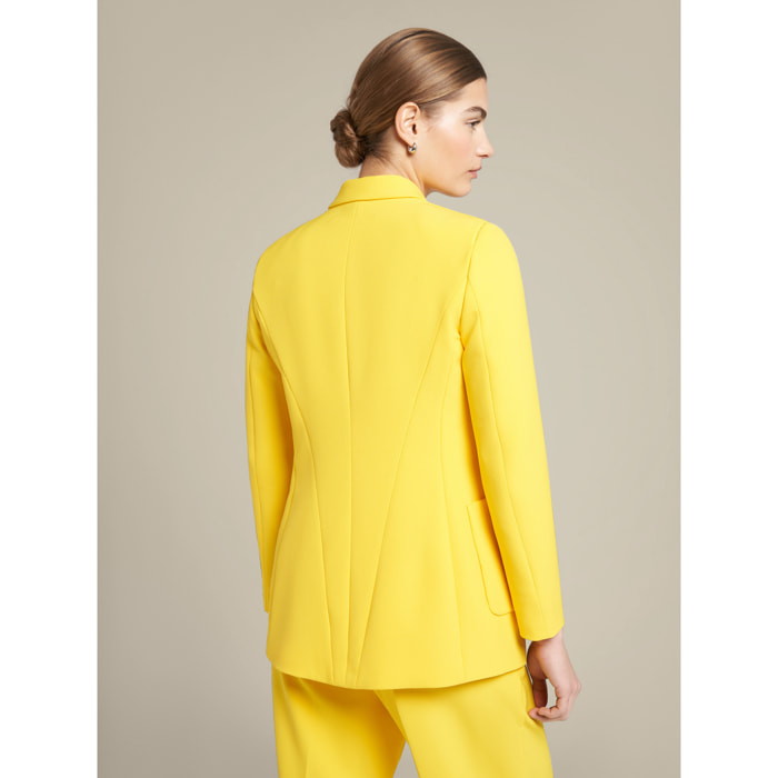 Elena Mirò - Blazer de doble botonadura con fibras recicladas - Amarillo