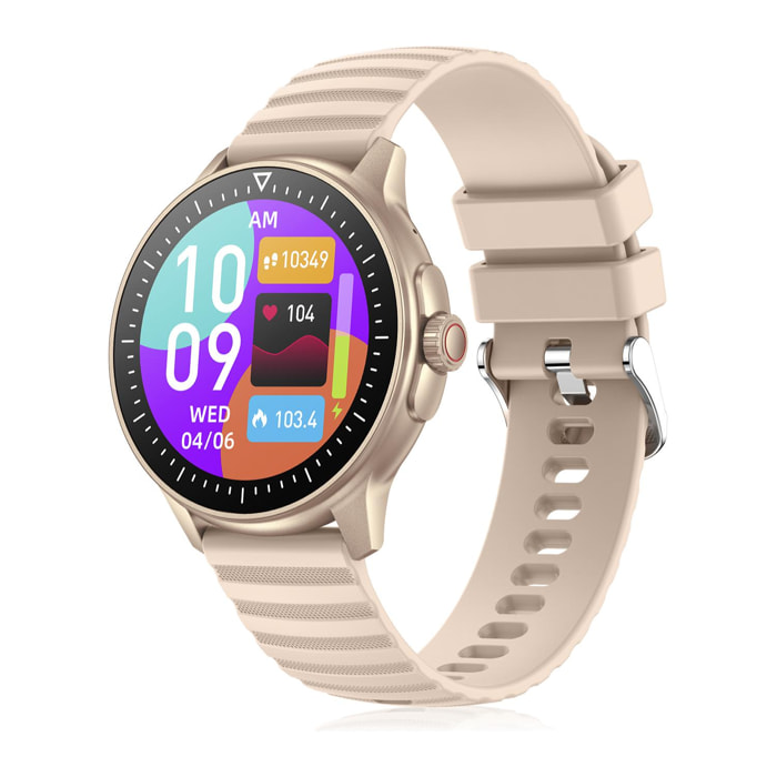 Smartwatch ZW45 con notifiche app, chiamate Bluetooth. Monitor della pressione sanguigna e dell'ossigeno. Corona multifunzione.