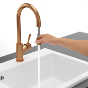 Robinet cuisine Umbrella flex + Distributeur de savon Bronze