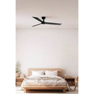 RUDDER L Ventilatore a soffitto nero/noce