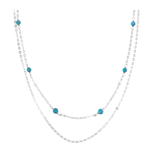 Collana Multifilo Rosario Catena Rolo e Magnesite Azzurra