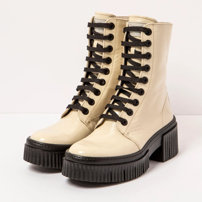 Botines con tacón 1375 PATENT FLASH CREAM/YORK color Cream