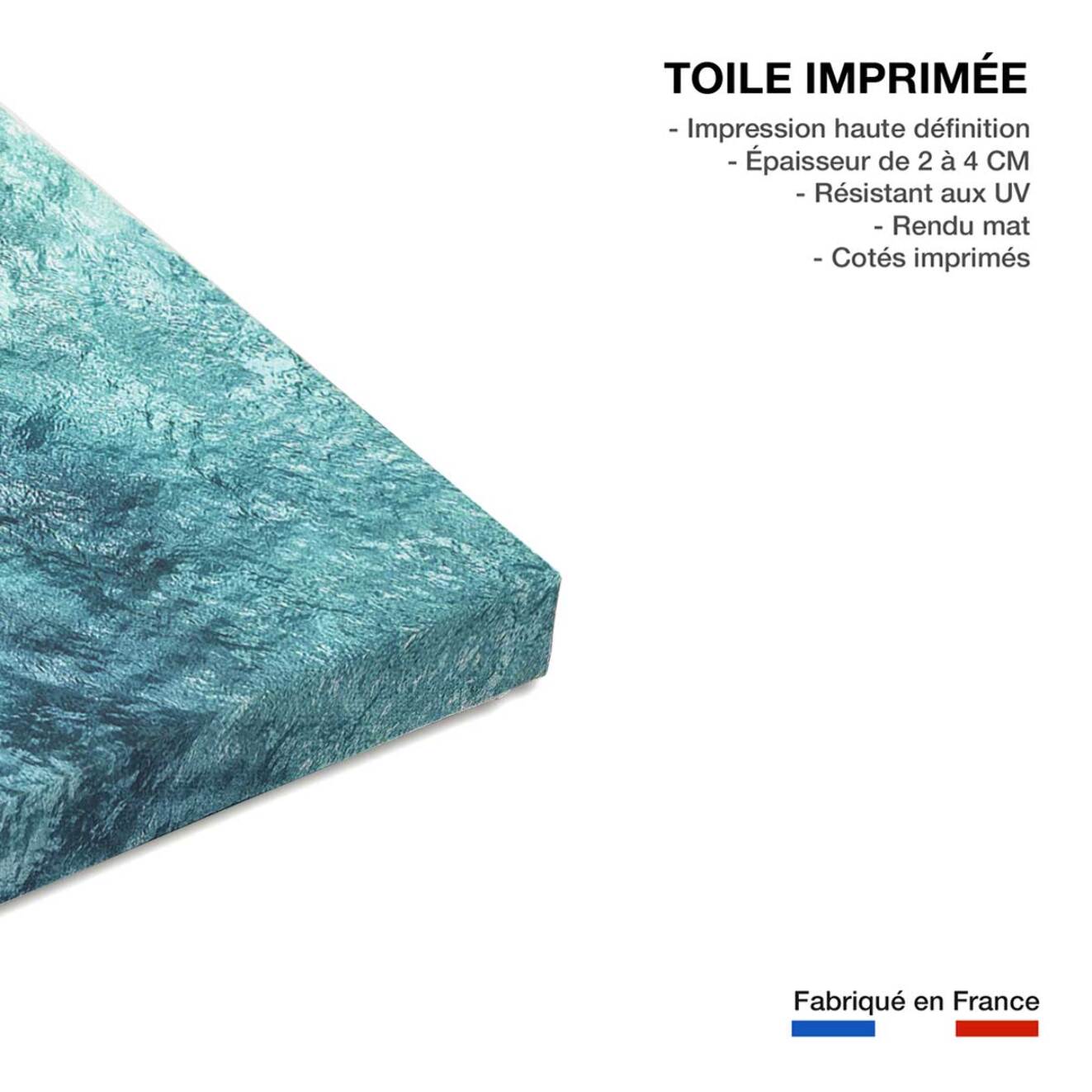 Tableau mer vague bleue  Toile imprimée
