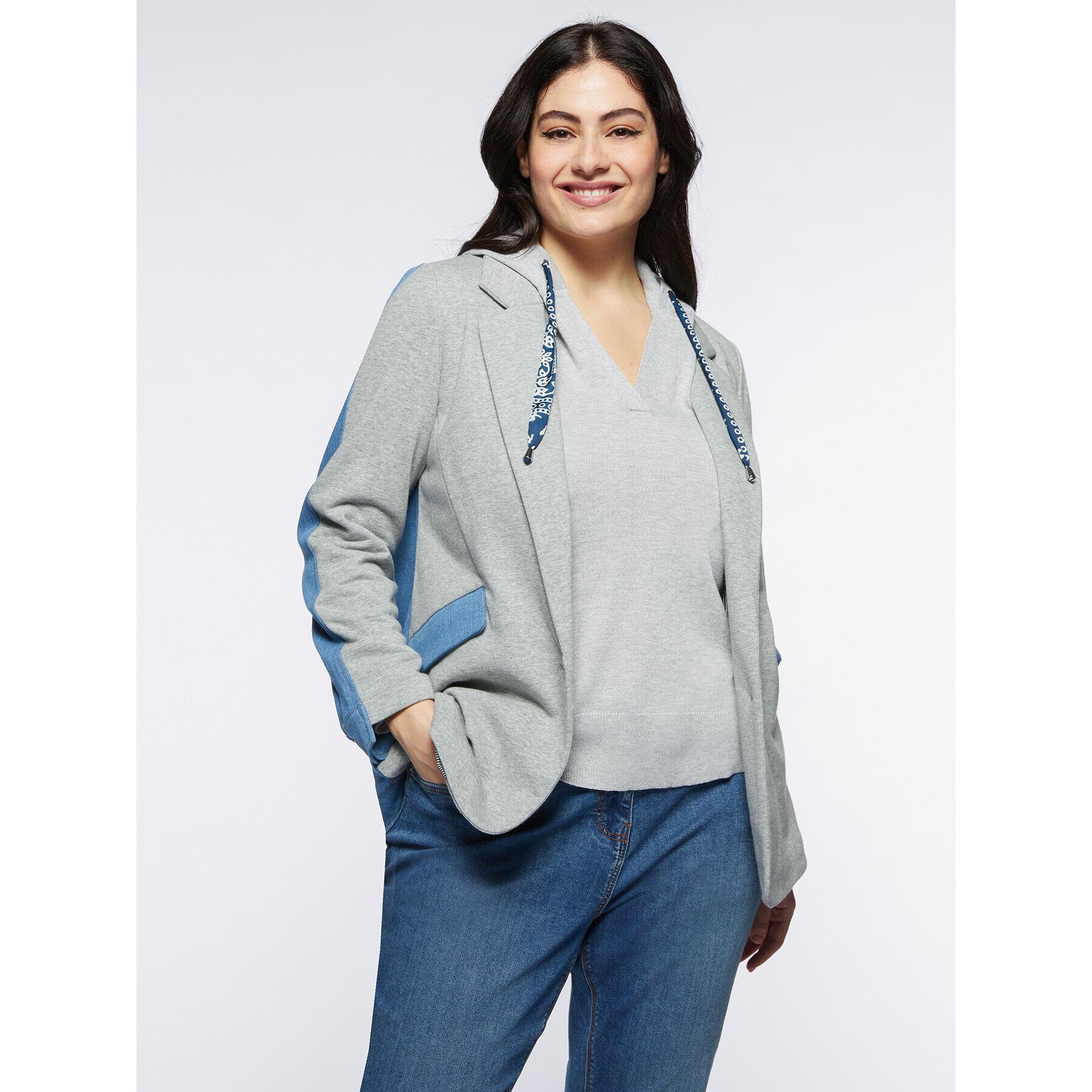 Fiorella Rubino - Blazer in felpa e denim - Grigio