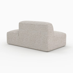 Méridienne dossier à gauche pour canapé modulable en tissu beige - Hestia