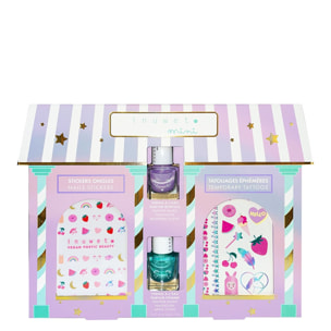 Beauty House - Coffret Vernis à l'Eau 2 x 5 ml + Stickers Ongles + Tatouages Éphémères