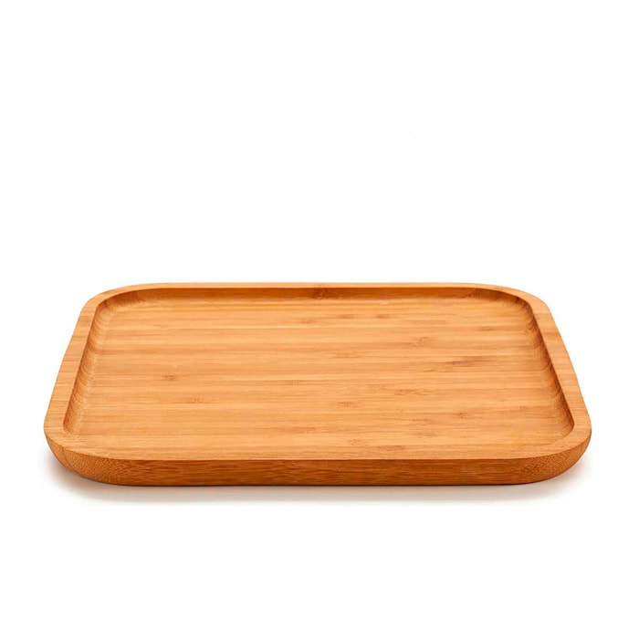 Vassoio quadrato medio in bambù per aperitivi. 25x25 cm