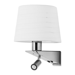 LEDS C4 APLIQUE GLOSS READER E27 60 NÍQUEL SATINADO CROMO 640. PANTALLA NO INCLUIDA.