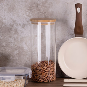 Set de 9 botes en borosilicato (3x 0,6l + 3x 1,4l + 3x 2,1l) para almacenaje de alimentos natur