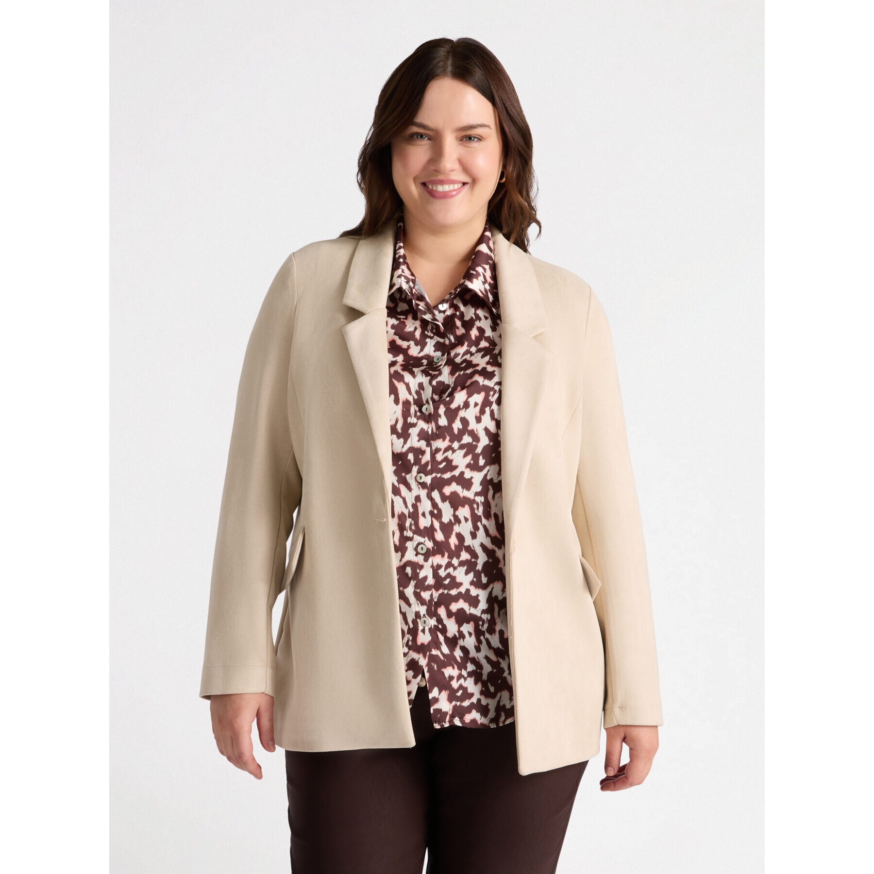Fiorella Rubino - Blazer in tessuto soft touch - Beige