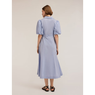 Motivi - Vestido camisero de popelina - Light - blue