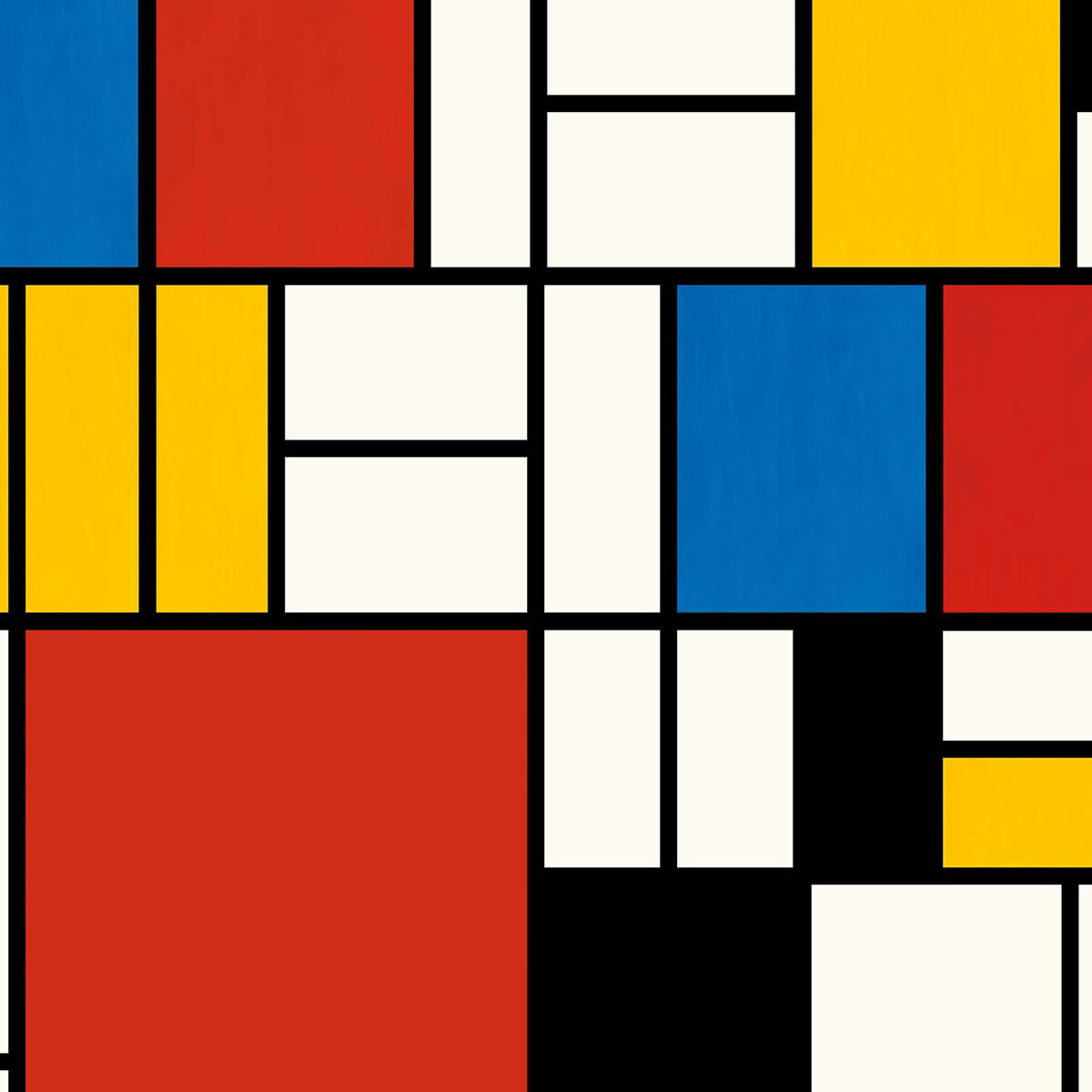 Papier peint, illustration mondrian Multicolore