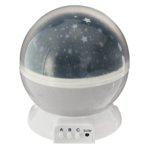 Veilleuse à pile projecteur étoiles gris