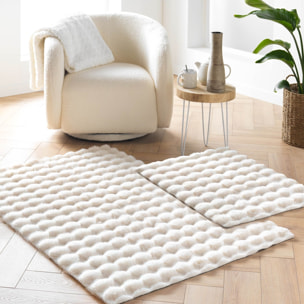 Tapis doux en imitation fourrure avec relief moelleux - Naturel