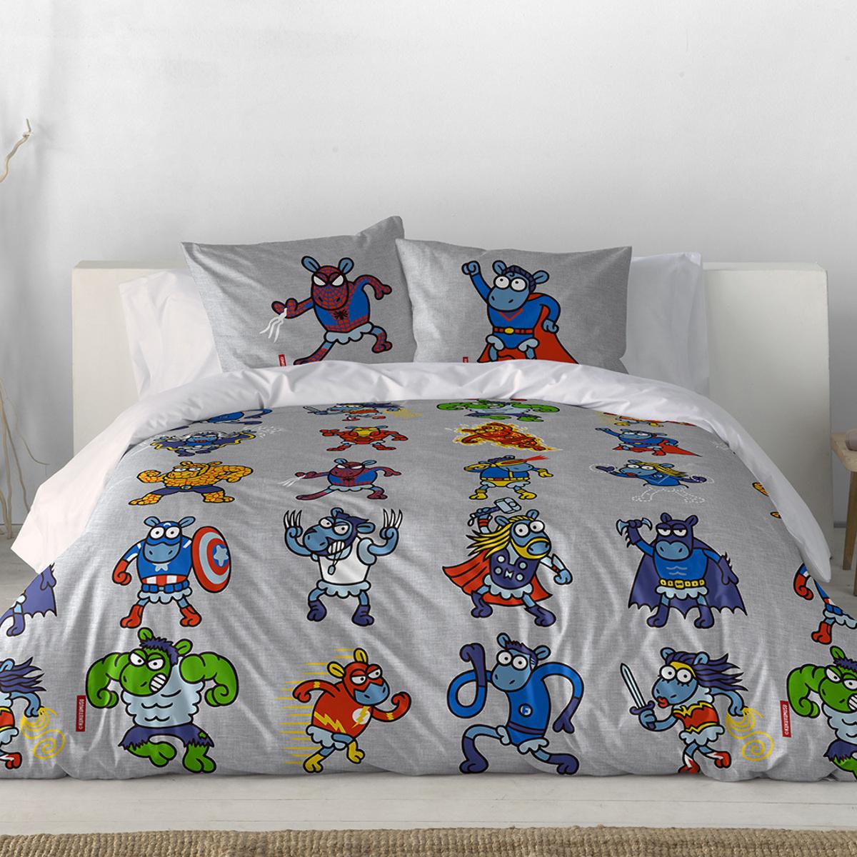 Housse de couette en coton SUPER HEROES - vendue seule - plusieur tailles disponibles.