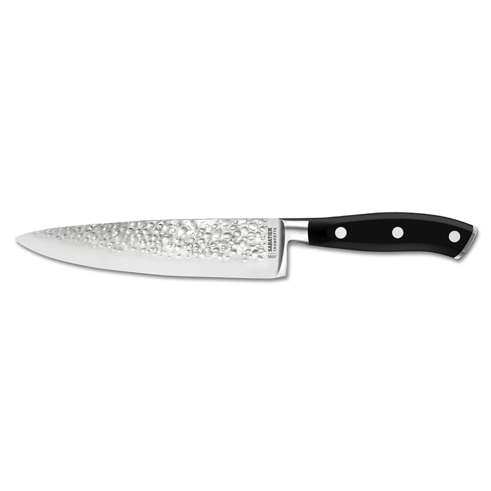 Carbon - Couteau de chef 16 cm martelé avec protection de lame