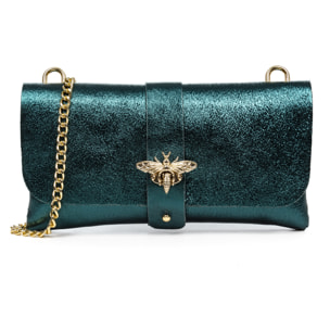 Amaseno borsa a tracolla donna. Pelle autentica Camoscio Laccato.