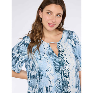 Fiorella Rubino - Blusa con estampado de reptil - Light - blue