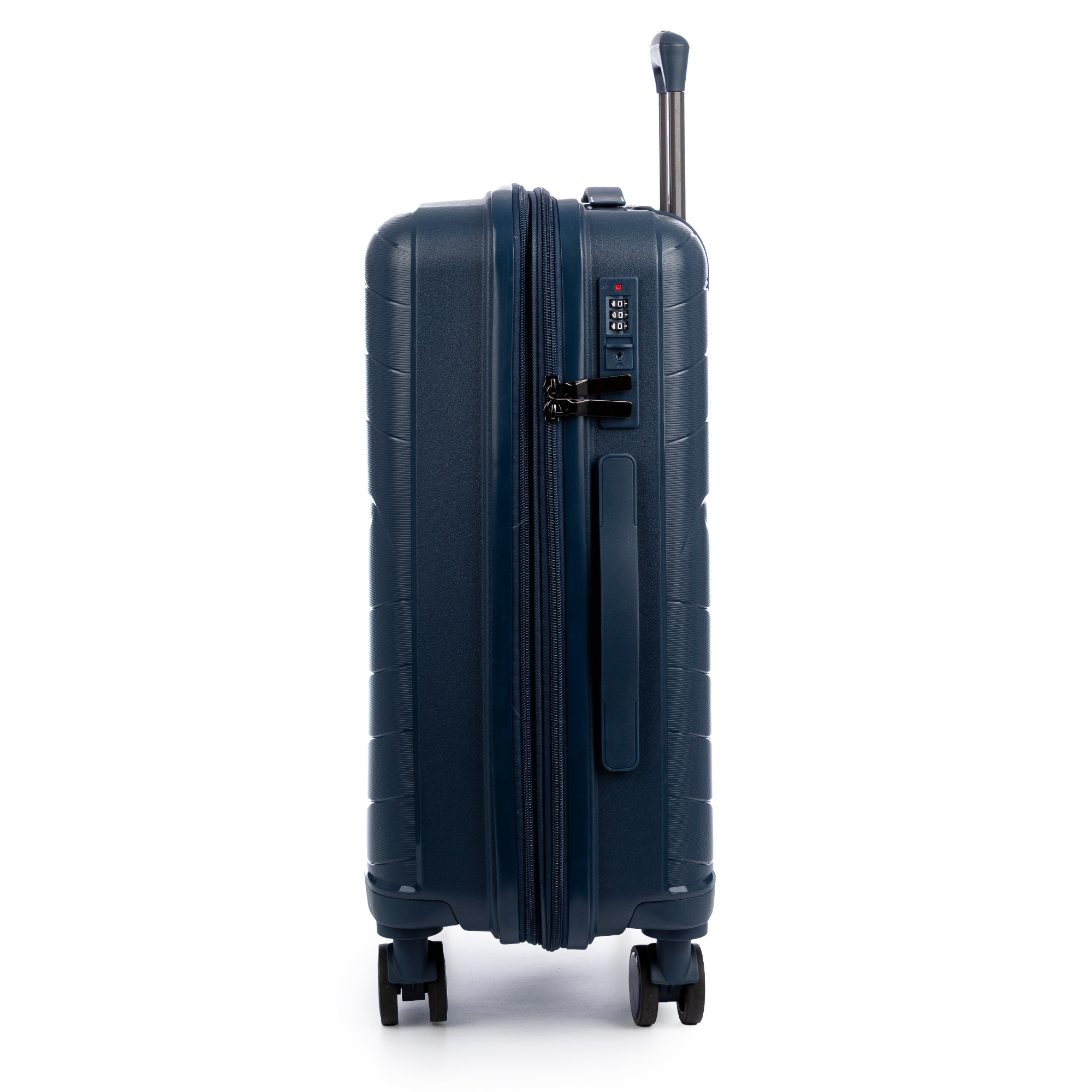 Set di 3 valigie Trolley espandibili, in materiale leggero PP resistente agli urti. Chiusura TSA a combinazione, 4 ruote doppie girevoli a 360°.