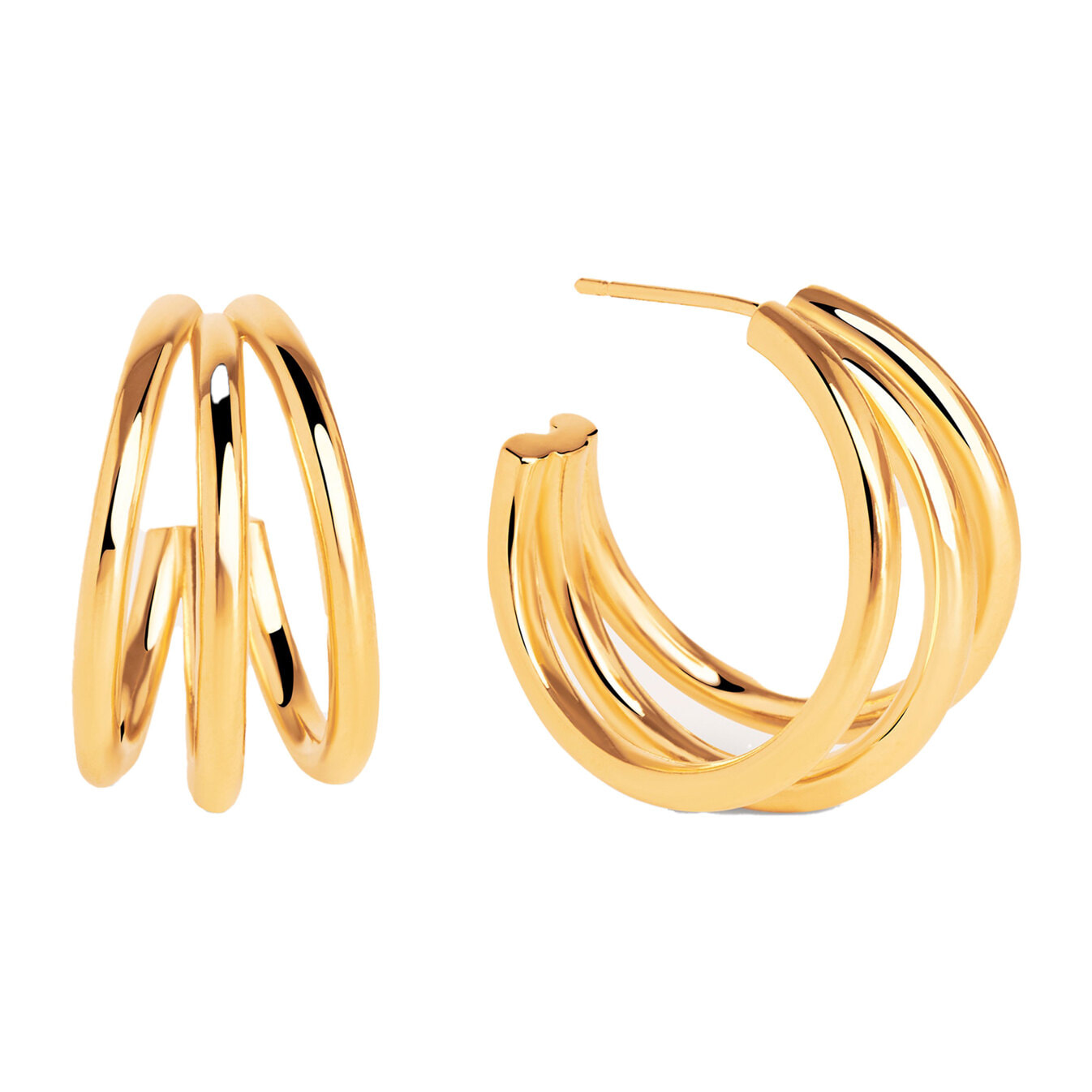 Pendientes Aro Triple Baño Oro