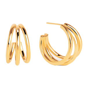 Pendientes Aro Triple Baño Oro