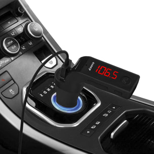 Kit 4 in 1 con vivavoce Bluetooth e trasmettitore FM per auto