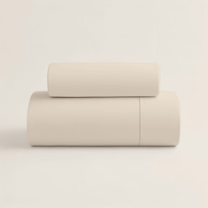 Naturals - Funda Nórdica Lisa - Cierre con botones - 100% Algodón - Incluye 1/2 Fundas de Almohada - Ftr6 Beig