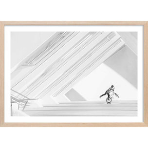 Affiche design Freestyle art Affiche + cadre en bois - Chêne