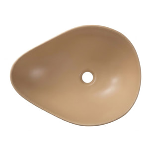 Vasque à poser design asymétrique 50,5 x 38 x 19 cm sans trop-plein moka mat PixL (CEPX5038MOM)