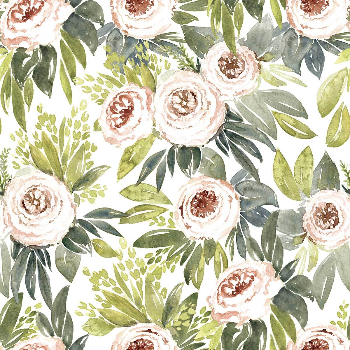 Papier peint rose pivoine en douceur Intissé