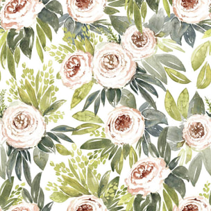 Papier peint rose pivoine en douceur Intissé