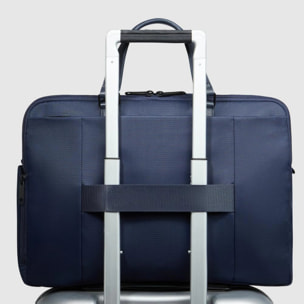 Piquadro Cartella da lavoro porta PC e porta iPad® in tessuto riciclato con protezione anti-frode RFID