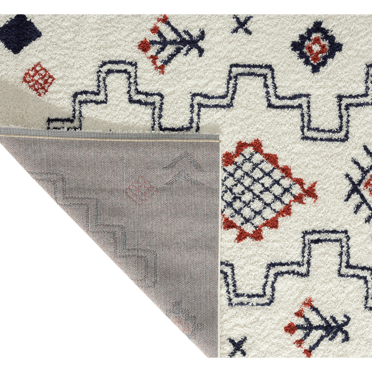 Tipi - tapis chambre d'enfant style berbère à poils longs à motif multicolore