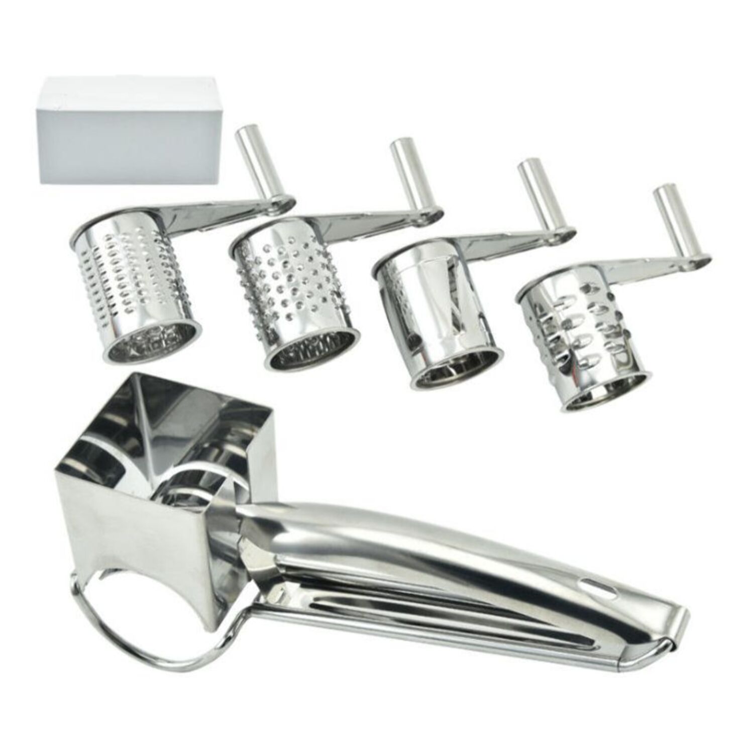 Rape à fromage Manuelle en acier inoxydable avec 4 tambours Herzberg HG04289