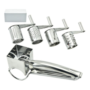 Rape à fromage Manuelle en acier inoxydable avec 4 tambours Herzberg HG04289