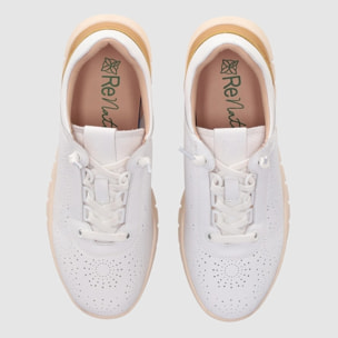 Deportivos de Piel - Blanco - Tacón: Bajo