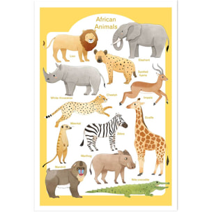 Affiche enfant animaux d'afrique  Affiche seule