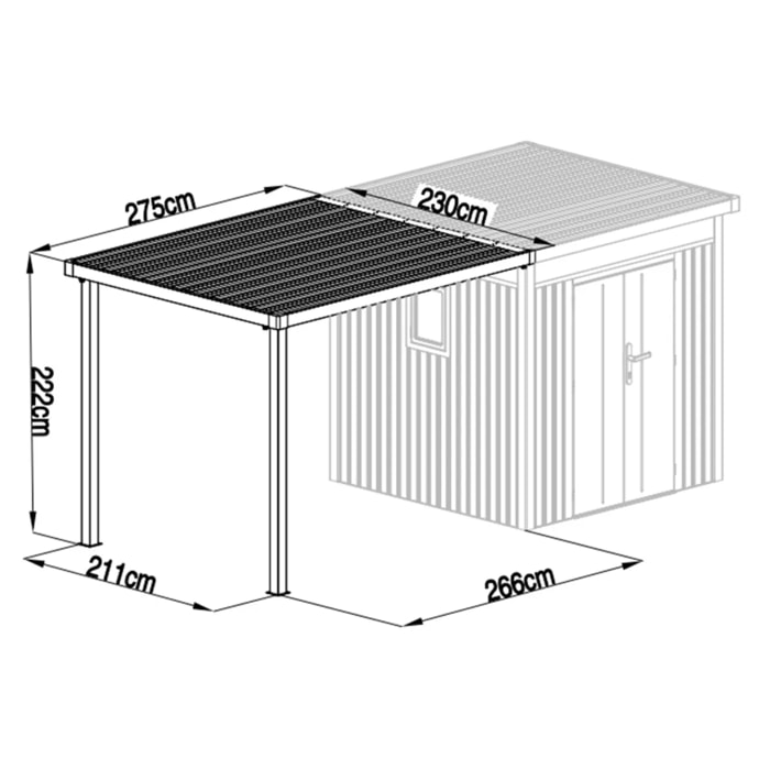 Abri Additionnel adossé pour abri de jardin J-ABR268
